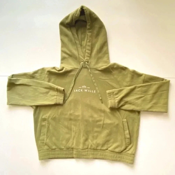 Jack Wills Green Olive Fleece Hoodie Size Large (US 12) - Picture 1 of 9